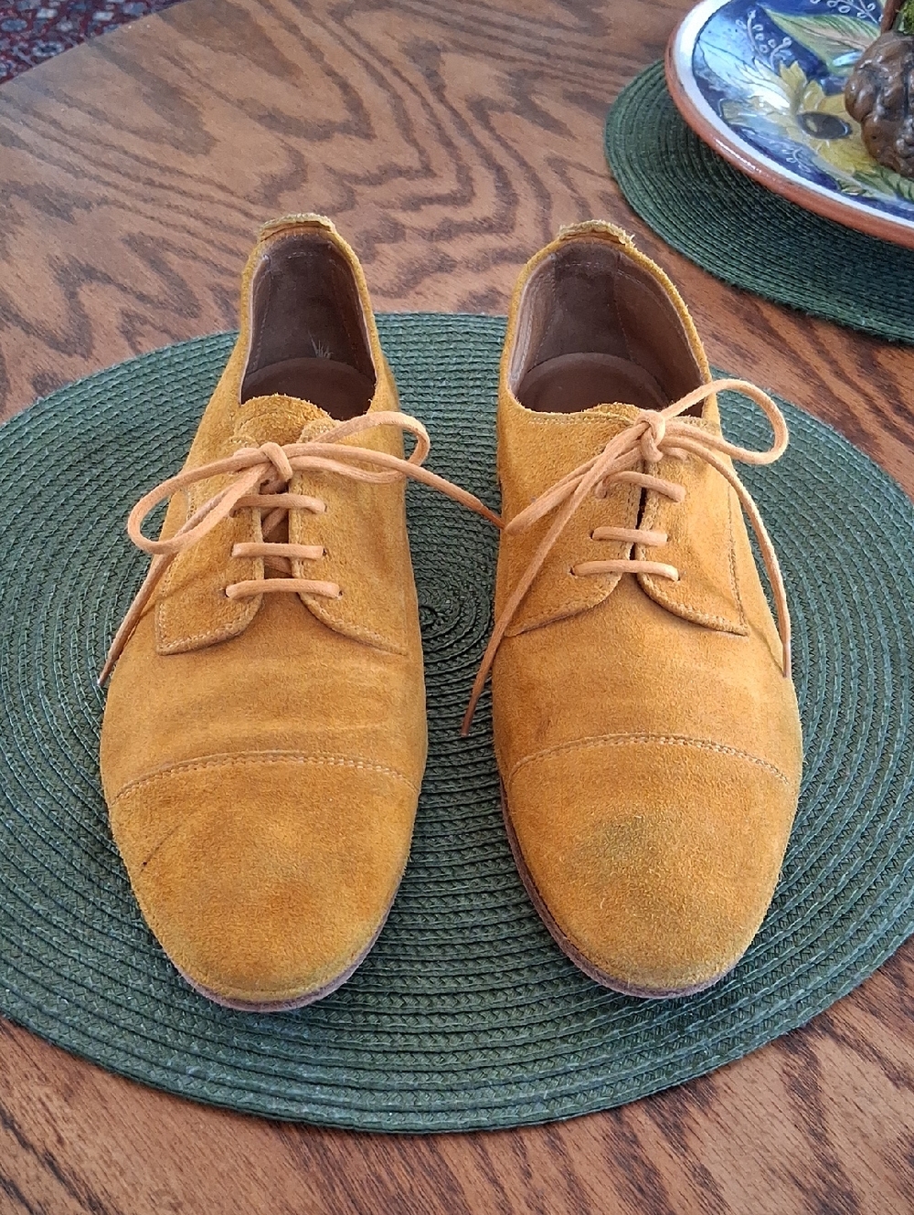 n.d.c Made By Hand Mustard Suede Academia Preppy Lace Up Oxfords Size 39 - Picture 2 of 10